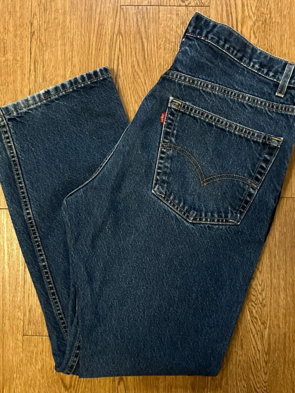 Vtg Levis 505 Regular Fit Jeans Made in USA Dark Wash Denim Mens 38x30 *True 36*